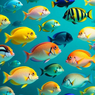 Colorful Tropical Fish Swimming Underwater