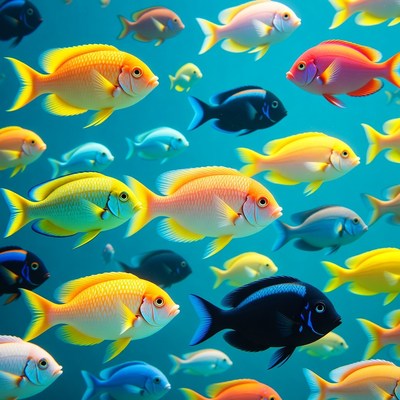 Colorful Tropical Fish Swimming Underwater