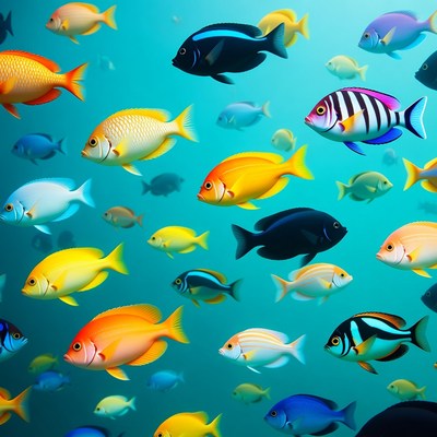 Colorful Tropical Fish Swimming Underwater