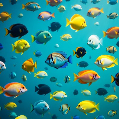 Colorful Tropical Fish Swimming Underwater