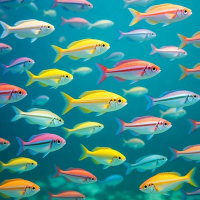 Colorful tropical fish swimming underwater