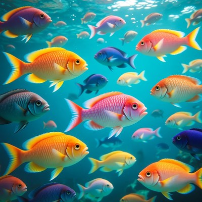 Colorful Tropical Fish Swimming Underwater