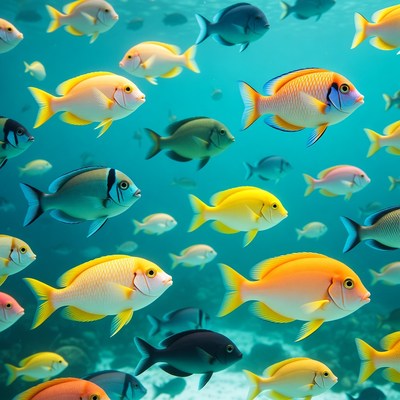 Colorful Tropical Fish Swimming Underwater