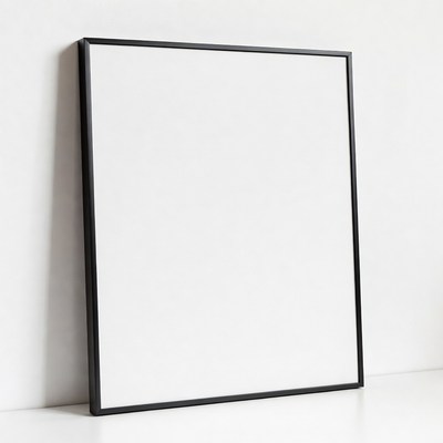 Black Framed Blank Poster on Wall