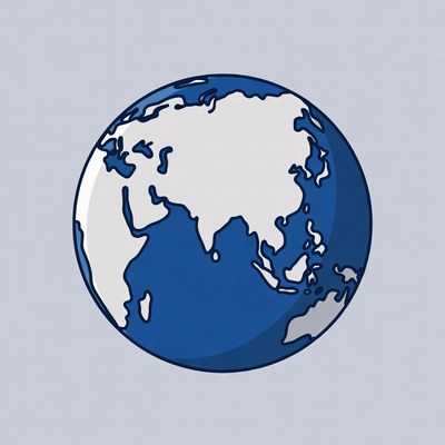 Blue Earth Globe Illustration