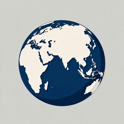 Earth Globe on Gray Background