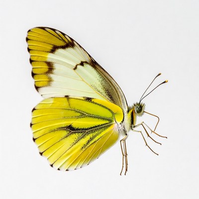Yellow Butterfly with Black Wings