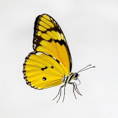Yellow Butterfly with Black Wings