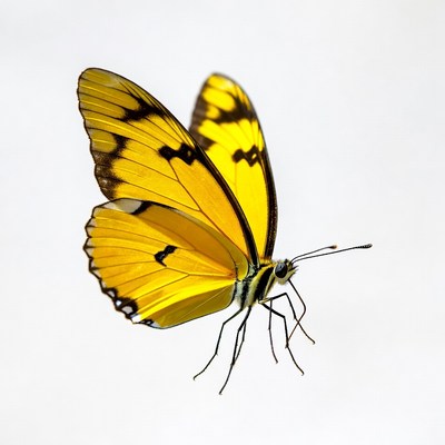 Yellow butterfly with black spots