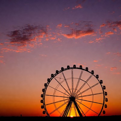 Ferris Wheel Silhouette at Sunset