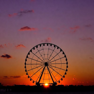 Ferris Wheel Silhouette at Sunset