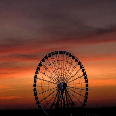 Ferris Wheel Silhouette at Sunset