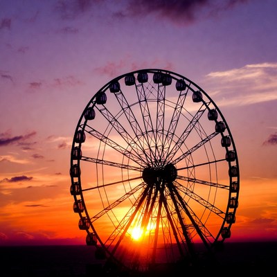 Ferris Wheel Silhouette at Sunset