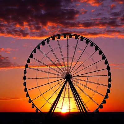 Ferris Wheel Silhouette at Sunset