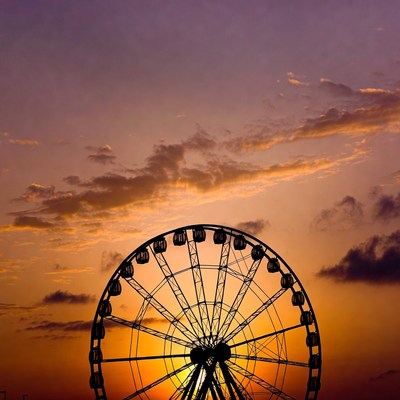 Ferris Wheel Silhouette at Sunset
