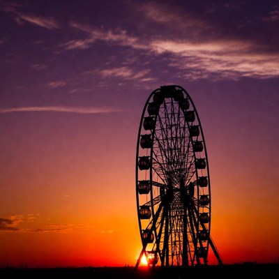 Ferris Wheel Silhouette at Sunset