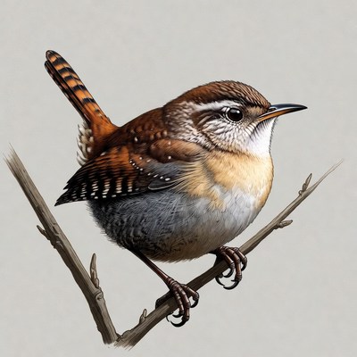 House Wren perched on branch