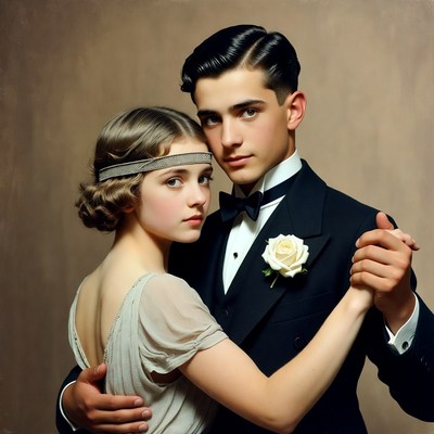 1920s Couple Dancing in Formal Attire