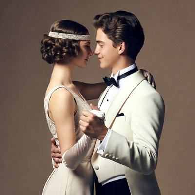1920s Couple Dancing in Formal Attire