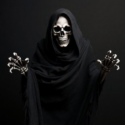 Grim Reaper with skull face