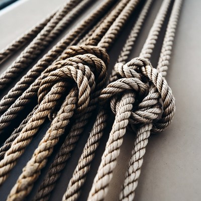 Coiled Ropes with Nautical Knots