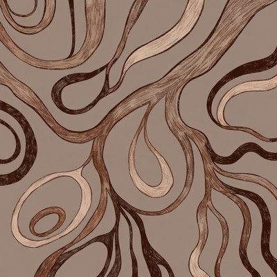 Abstract swirling brown branches illustration
