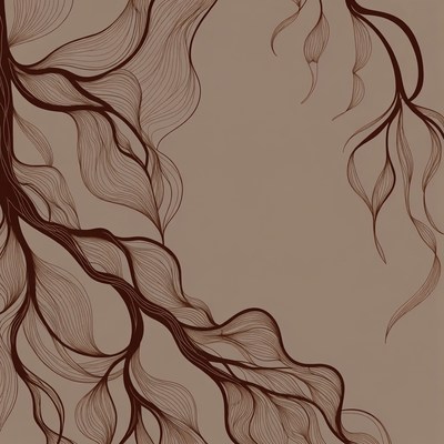 Abstract Wavy Brown Branches Illustration
