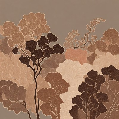 Abstract Brown Leaf Illustration