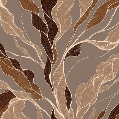 Abstract Brown Wavy Lines Pattern