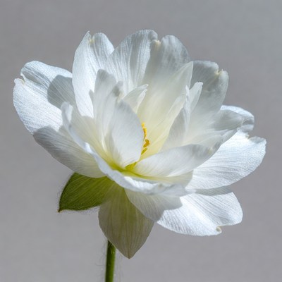 White lotus flower on stem