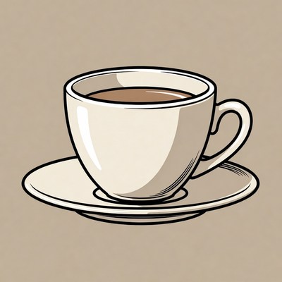 Cup of coffee with saucer