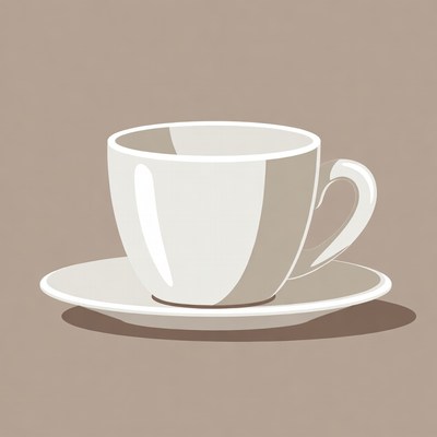 White teacup on saucer