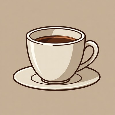 Coffee cup with saucer illustration