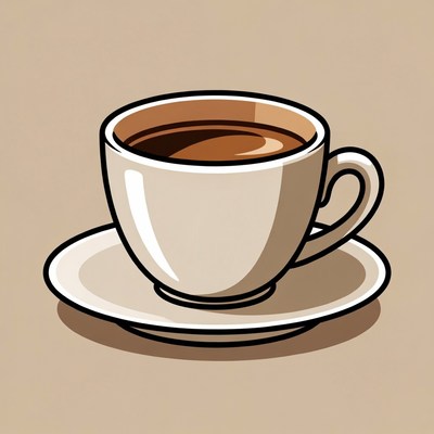 Cup of coffee with saucer