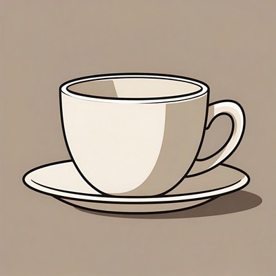 White teacup on saucer