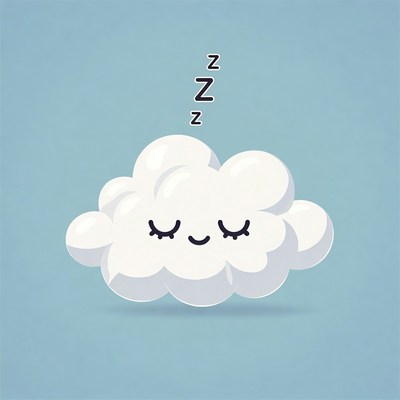Cute Sleeping Cloud Illustration