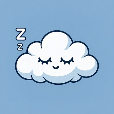 Cute Sleeping Cloud Cartoon