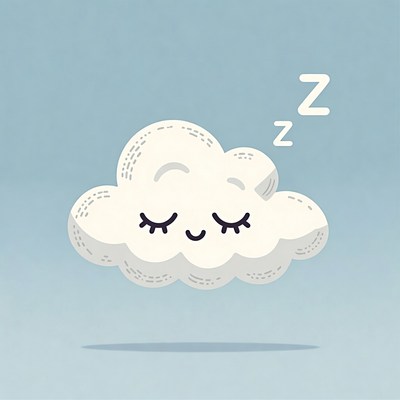 Sleeping Cartoon Cloud with Zzz