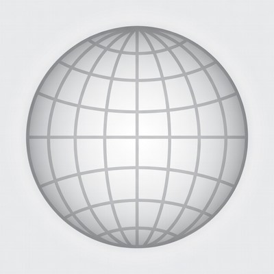 Gray Globe on White Background