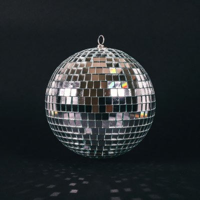 Shiny Disco Ball on Black Background