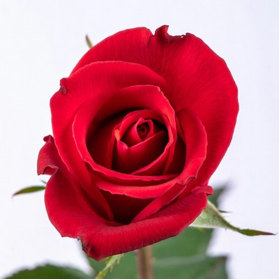 Red Rose on White Background