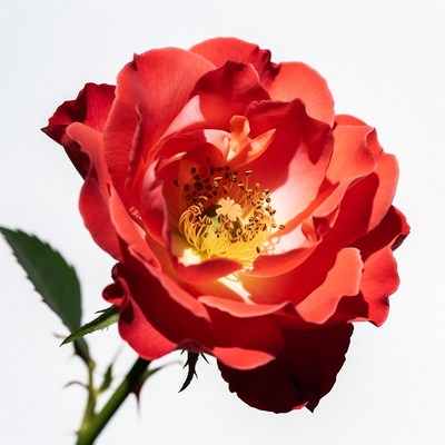 Red Rose with Yellow Center
