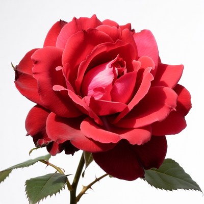 Red Rose on White Background