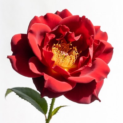Red Rose with Yellow Center
