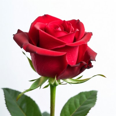 Red Rose on White Background