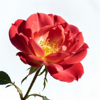 Red Rose with Yellow Center