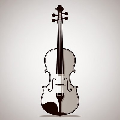 Violin illustration on gray background