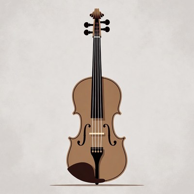 Violin illustration on gray background