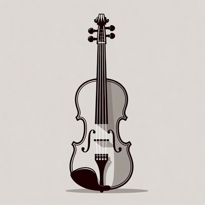 Violin illustration on gray background