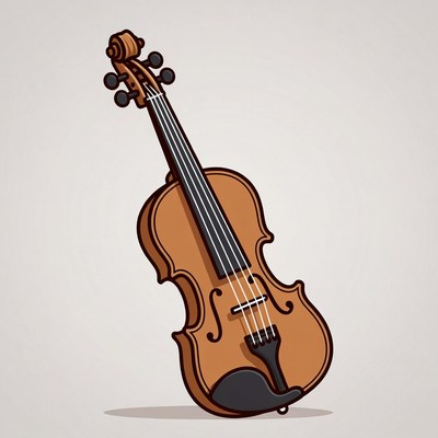 Violin illustration on white background